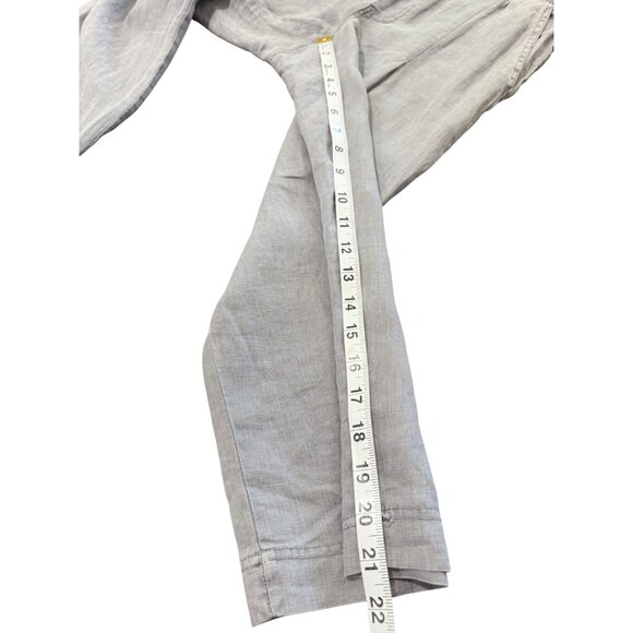 XCVI Women's Gray Cropped Pants 100% Linen Pull On Size XS - Picture 5 of 8